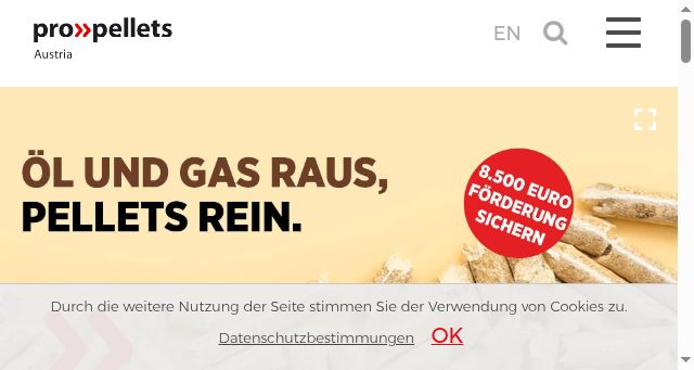 Screenshot of propellets.at