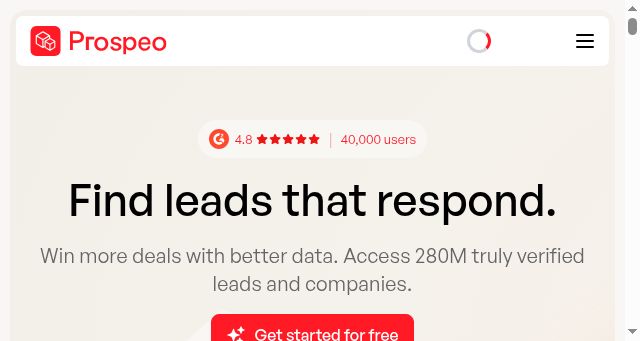 Screenshot of prospeo.io