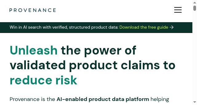 Screenshot of provenance.org