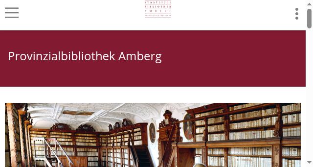 Screenshot of provinzialbibliothek-amberg.de
