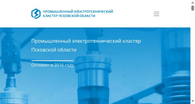 Screenshot of pskovpromcluster.ru