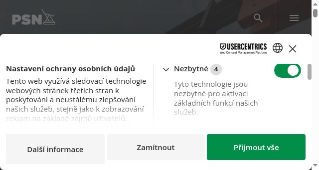 Screenshot of psn.cz