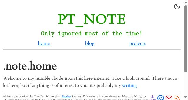 Screenshot of ptnote.dev