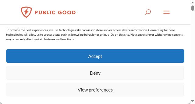 Screenshot of publicgood.com