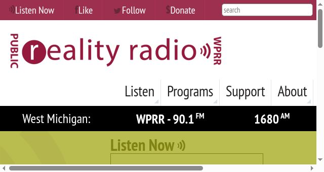 Screenshot of publicrealityradio.org