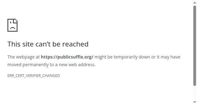 Screenshot of publicsuffix.org