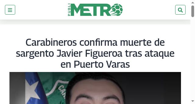 Screenshot of publimetro.cl