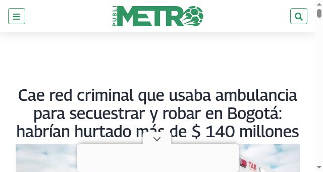 Screenshot of publimetro.co