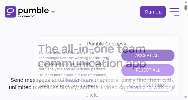 Screenshot of pumble.com