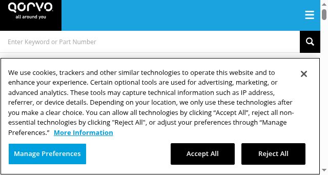 Screenshot of qorvo.com