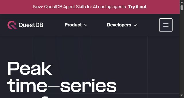 Screenshot of questdb.io