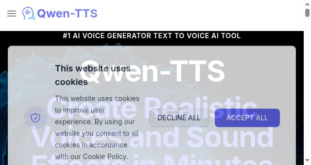 Screenshot of qwen-tts.com