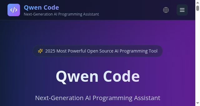 Screenshot of qwencode.xyz