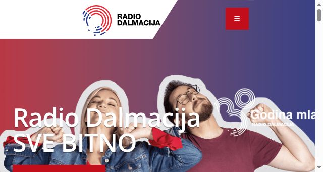 Screenshot of radiodalmacija.hr