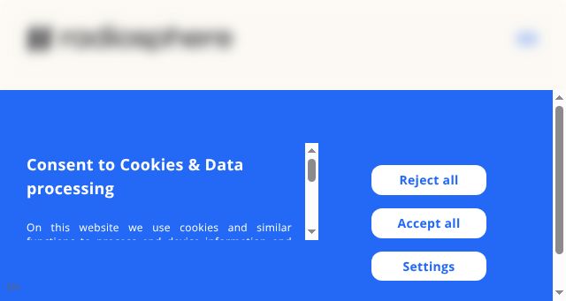 Screenshot of radiosphere.com