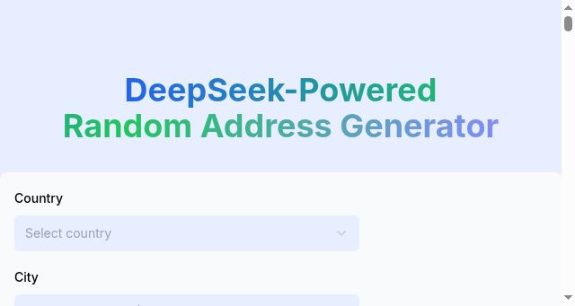 Screenshot of random-address.org