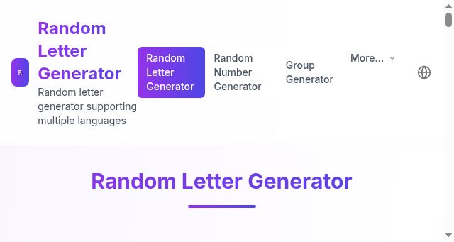 Screenshot of randomlettergenerator.app
