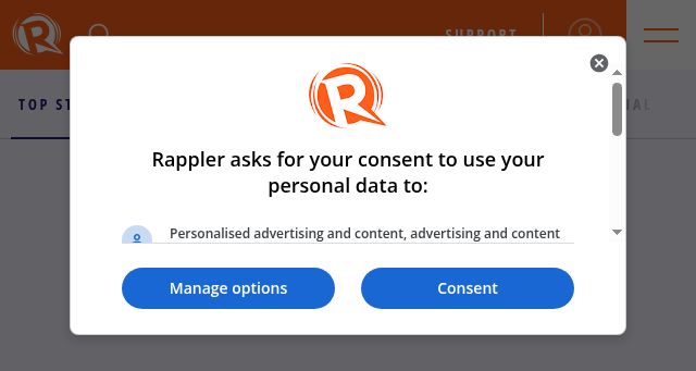 Screenshot of rappler.com