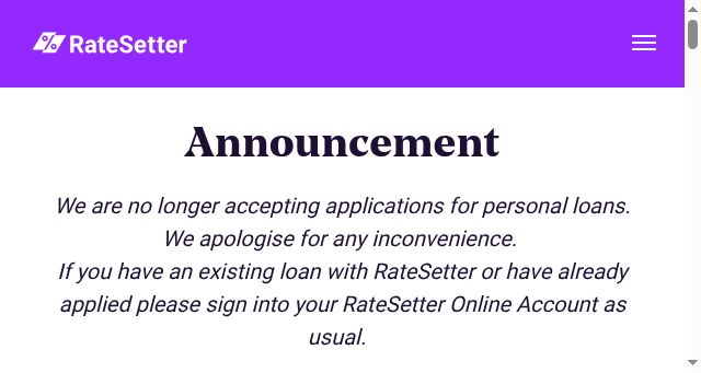 Screenshot of ratesetter.com