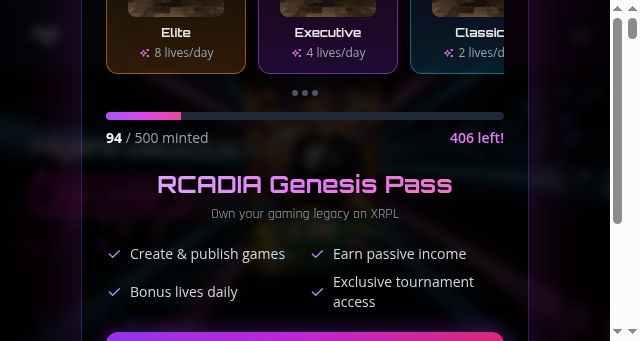 Screenshot of rcadia.xyz