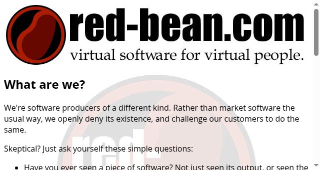 Screenshot of red-bean.com