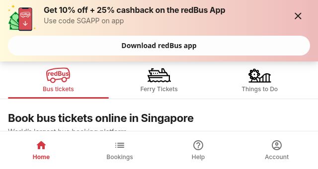 Screenshot of redbus.sg