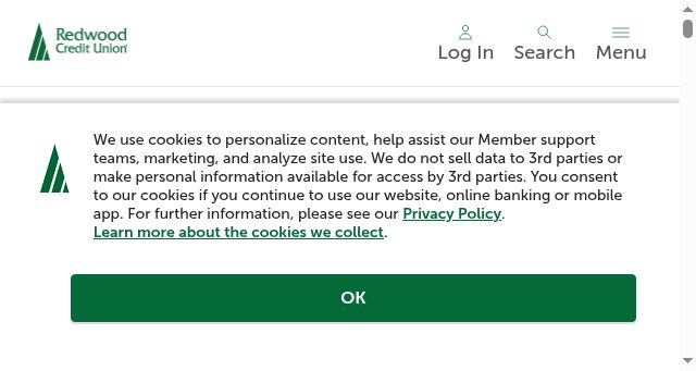 Screenshot of redwoodcu.org
