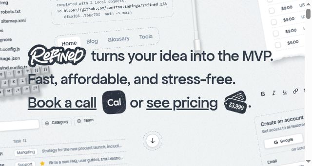 Screenshot of refined.so