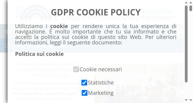 Screenshot of regioni.it