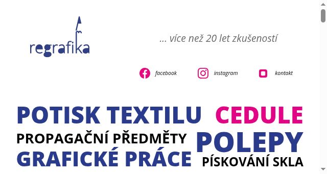 Screenshot of regrafika.cz