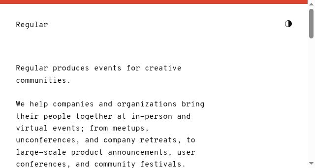 Screenshot of regular.events