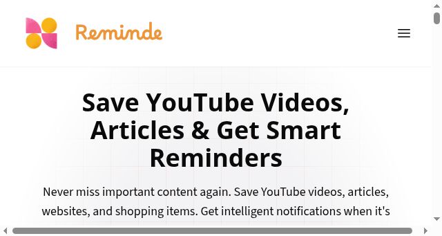Screenshot of reminde.app