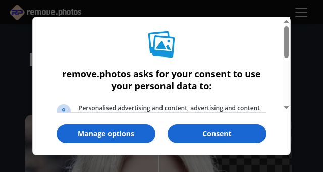 Screenshot of remove.photos