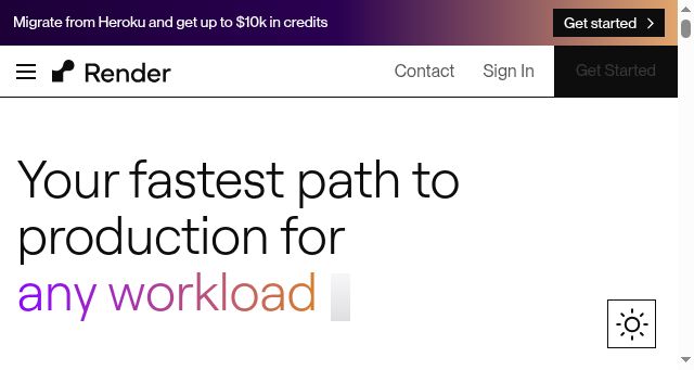 Screenshot of render.com