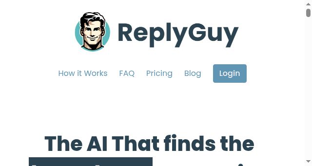 Screenshot of replyguy.com