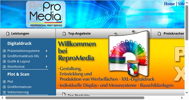 Screenshot of repromedia-dresden.de