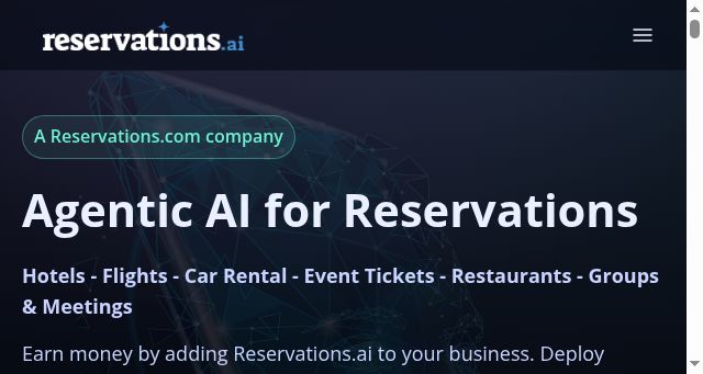Screenshot of reservations.ai