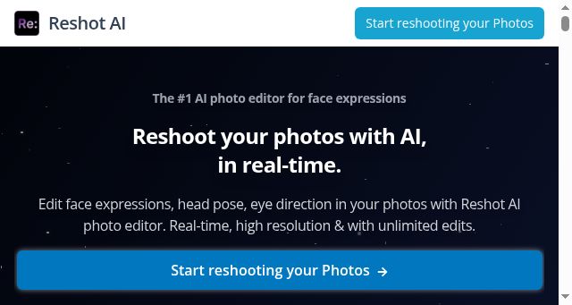 Screenshot of reshot.ai