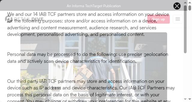 Screenshot of retaildive.com