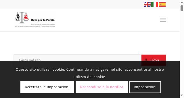Screenshot of reteperlaparita.it