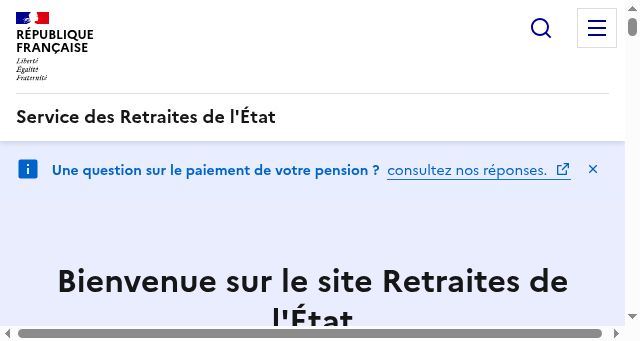 Screenshot of retraitesdeletat.gouv.fr