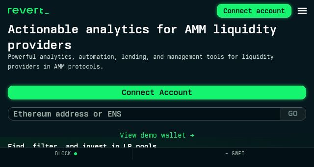 Screenshot of revert.finance