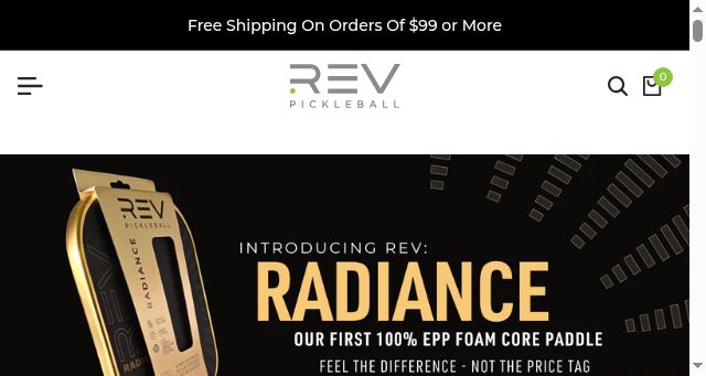 Screenshot of revpickleball.com