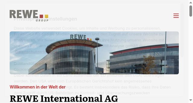 Screenshot of rewe-group.at