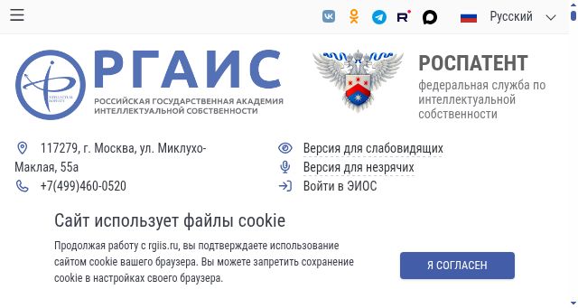 Screenshot of rgiis.ru