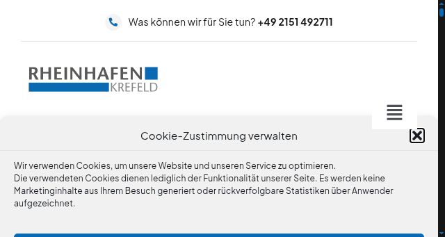 Screenshot of rheinhafen-krefeld.de