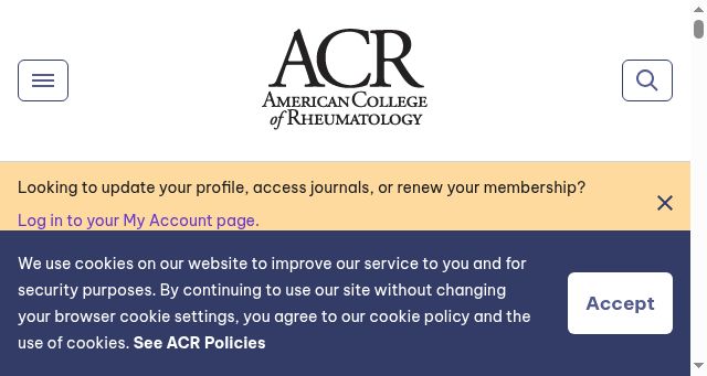 Screenshot of rheumatology.org