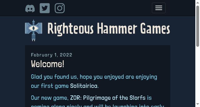 Screenshot of righteoushammer.com