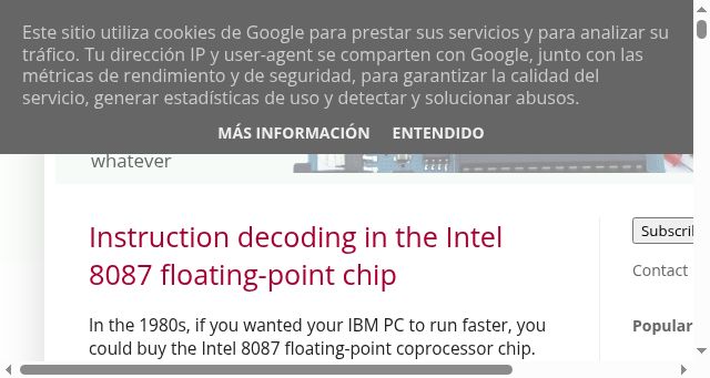 Screenshot of righto.com
