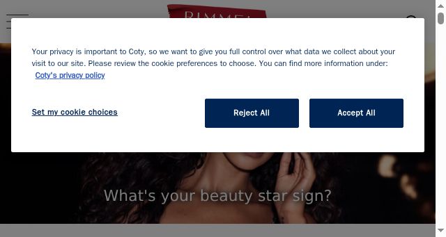 Screenshot of rimmellondon.com